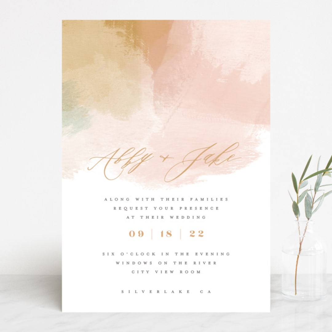 "Morning Mist" - Wedding Invitations in Blush by Carrie ONeal - Front
