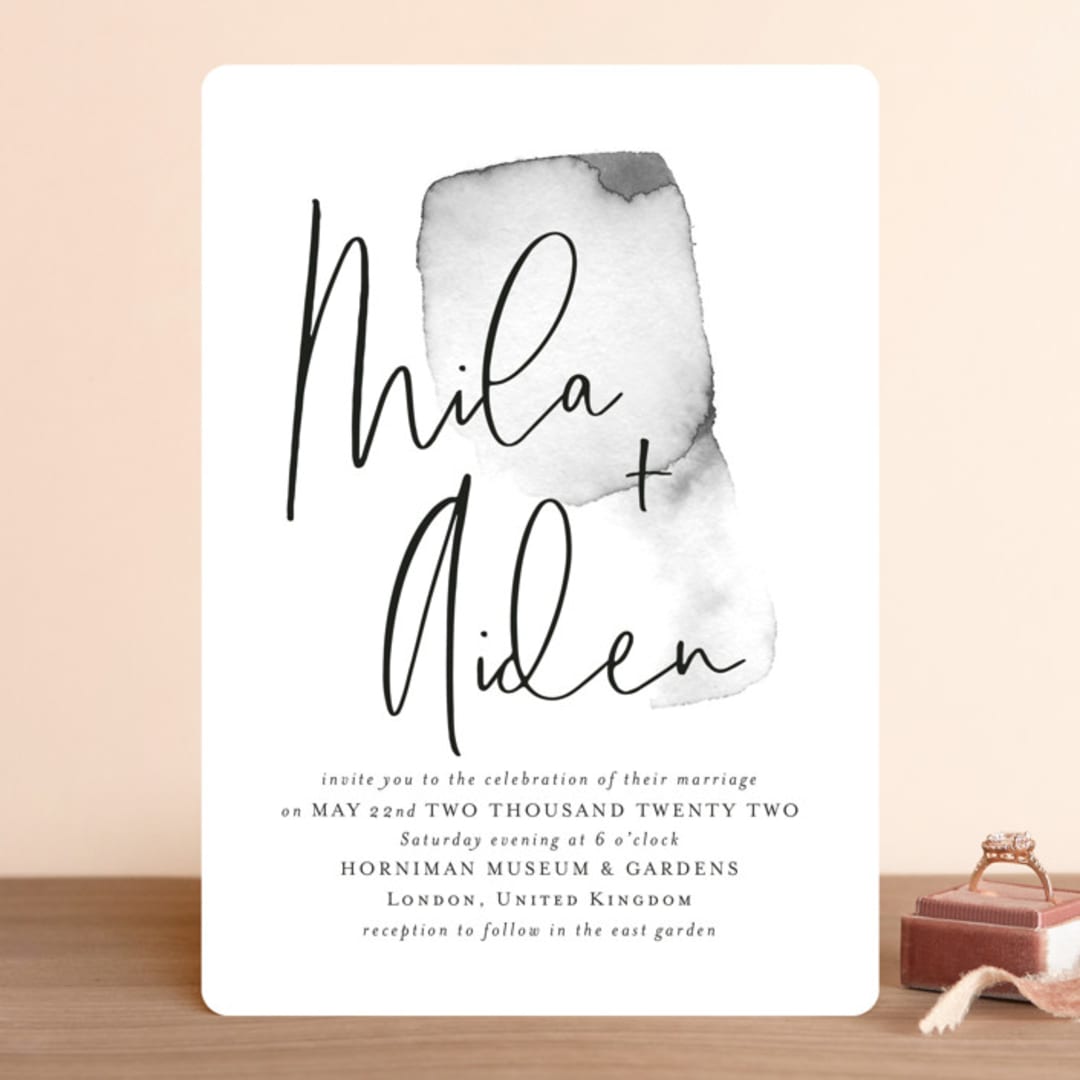 "Moxie" - Wedding Invitations in Ink by Design Lotus - Front
