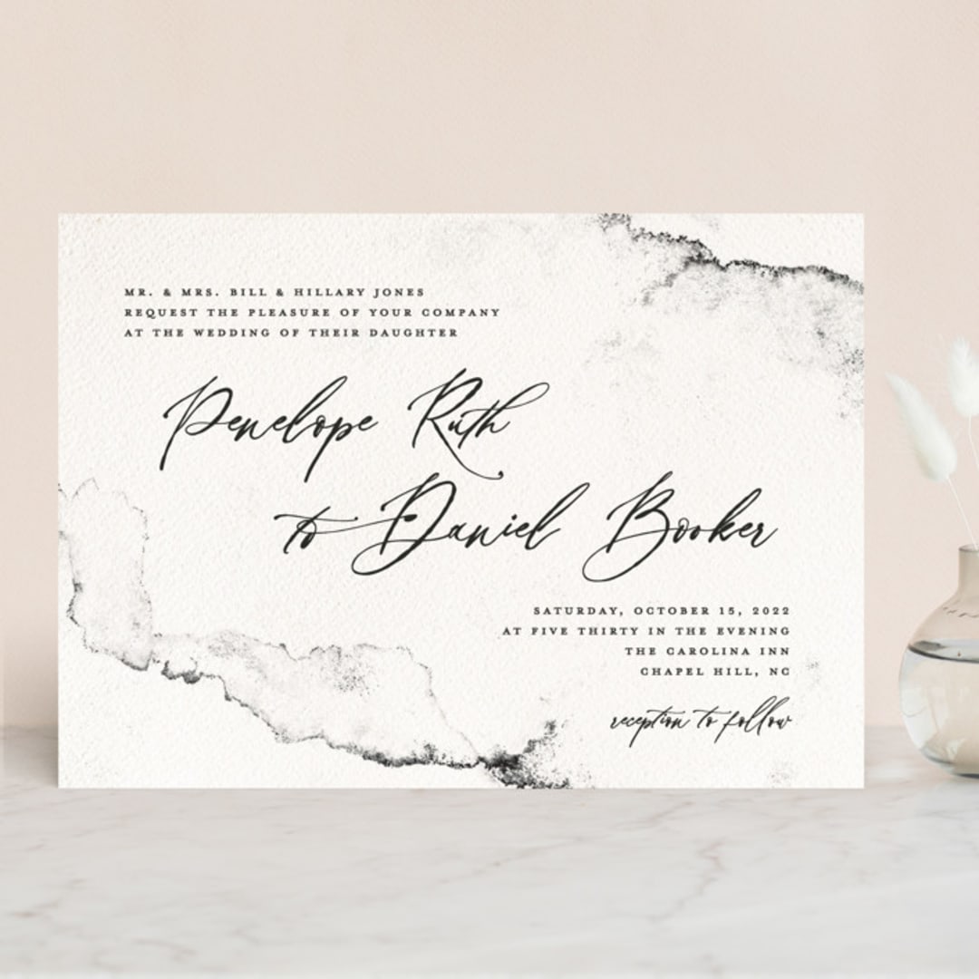 "Inky" - Wedding Invitations in Ink by Pink House Press - Front
