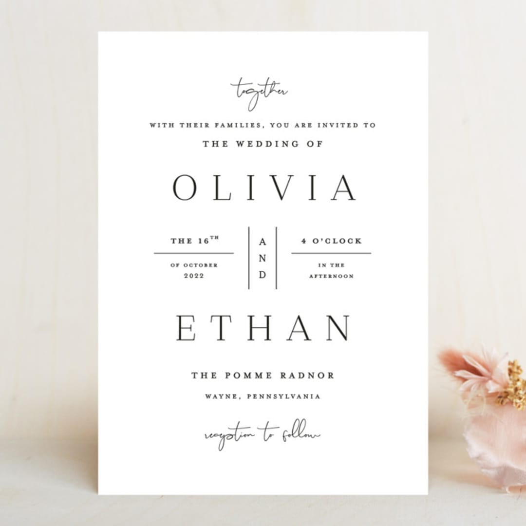 "In Love" - Wedding Invitations in Ink by Carolyn MacLaren - Front