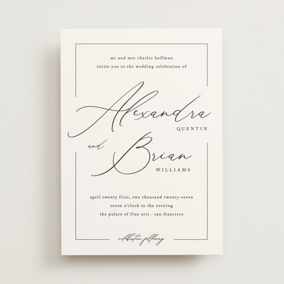 "Love Story" - Wedding Invitations in Alabaster by Liz Conley - Front
