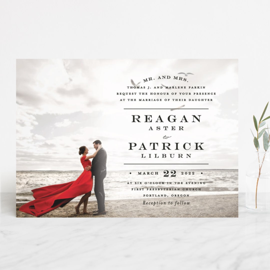 "Library Square" - Wedding Invitations in Charcoal by Meagan Christensen - Front