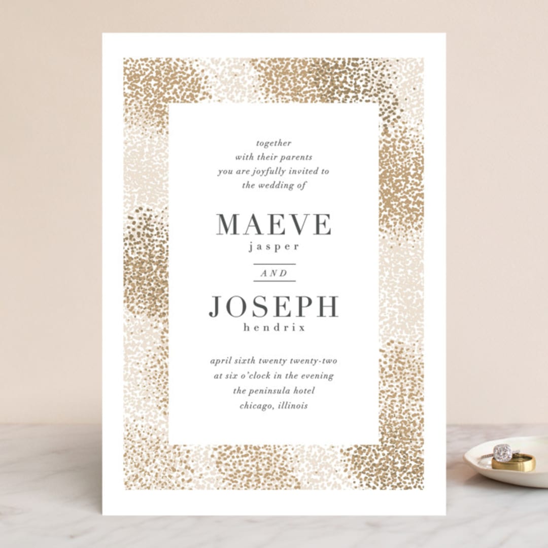 "Organic Dots" - Wedding Invitations in Champagne by lena barakat - Front