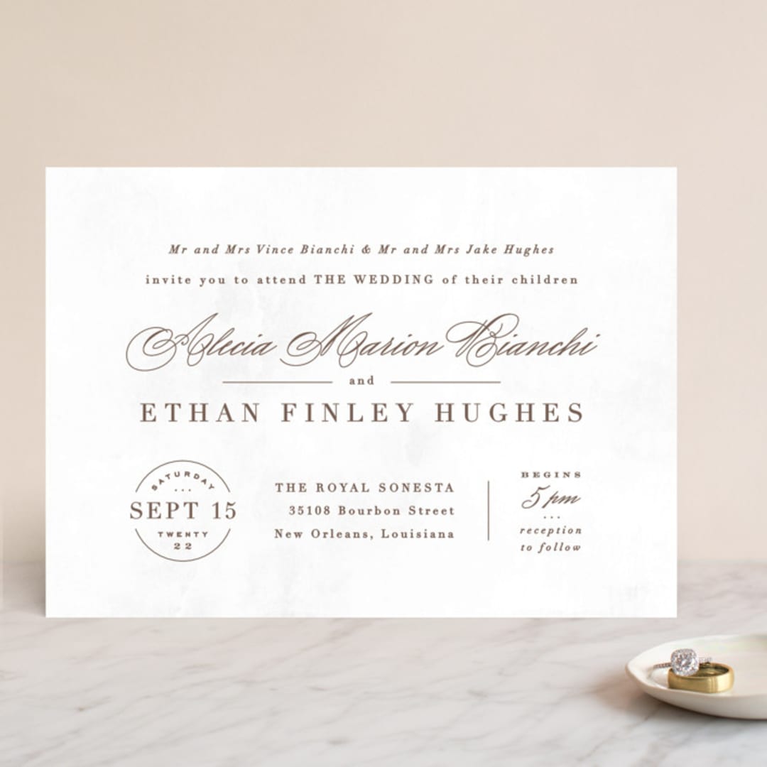 "Sonesta" - Wedding Invitations in Mineral by Hooray Creative - Front