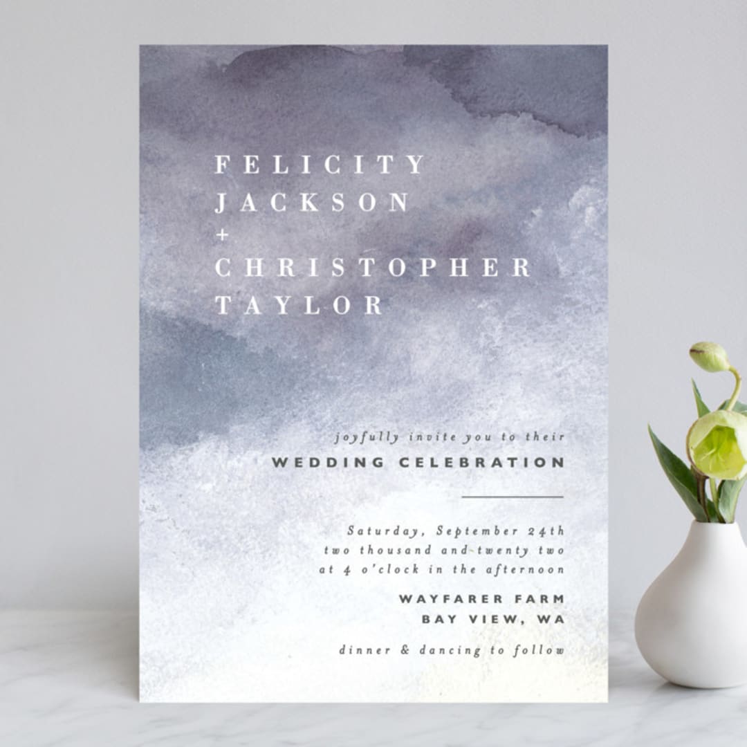 "Sea Splash" - Wedding Invitations in Amethyst by Alethea and Ruth - Front