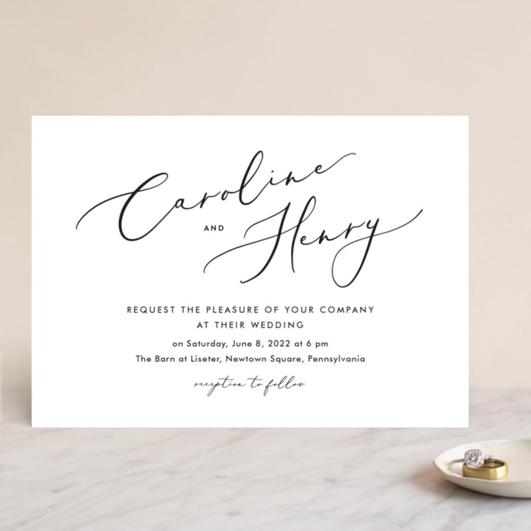 "Scripted Romance" - Wedding Invitations in Classic by Katherine Moynagh - Front