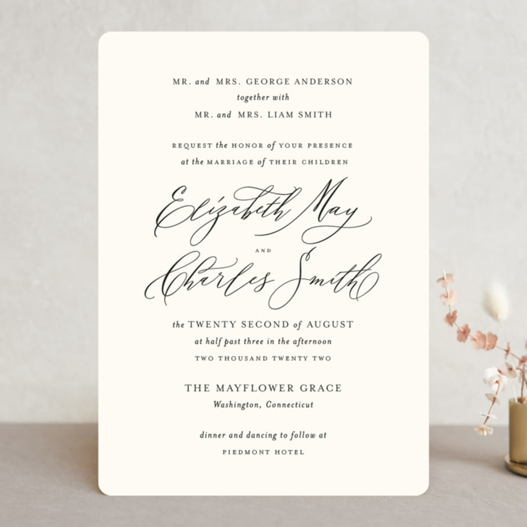 "Elysium" - Wedding Invitations in Linen by Design Lotus - Front