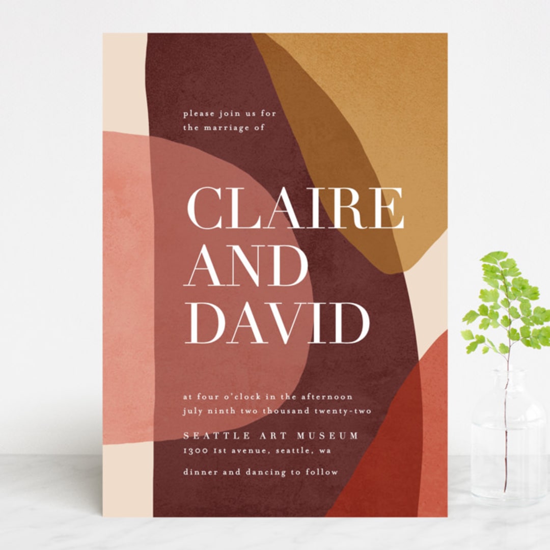 "Galeria" - Wedding Invitations in Autumn Desert by Kelly Schmidt - Front