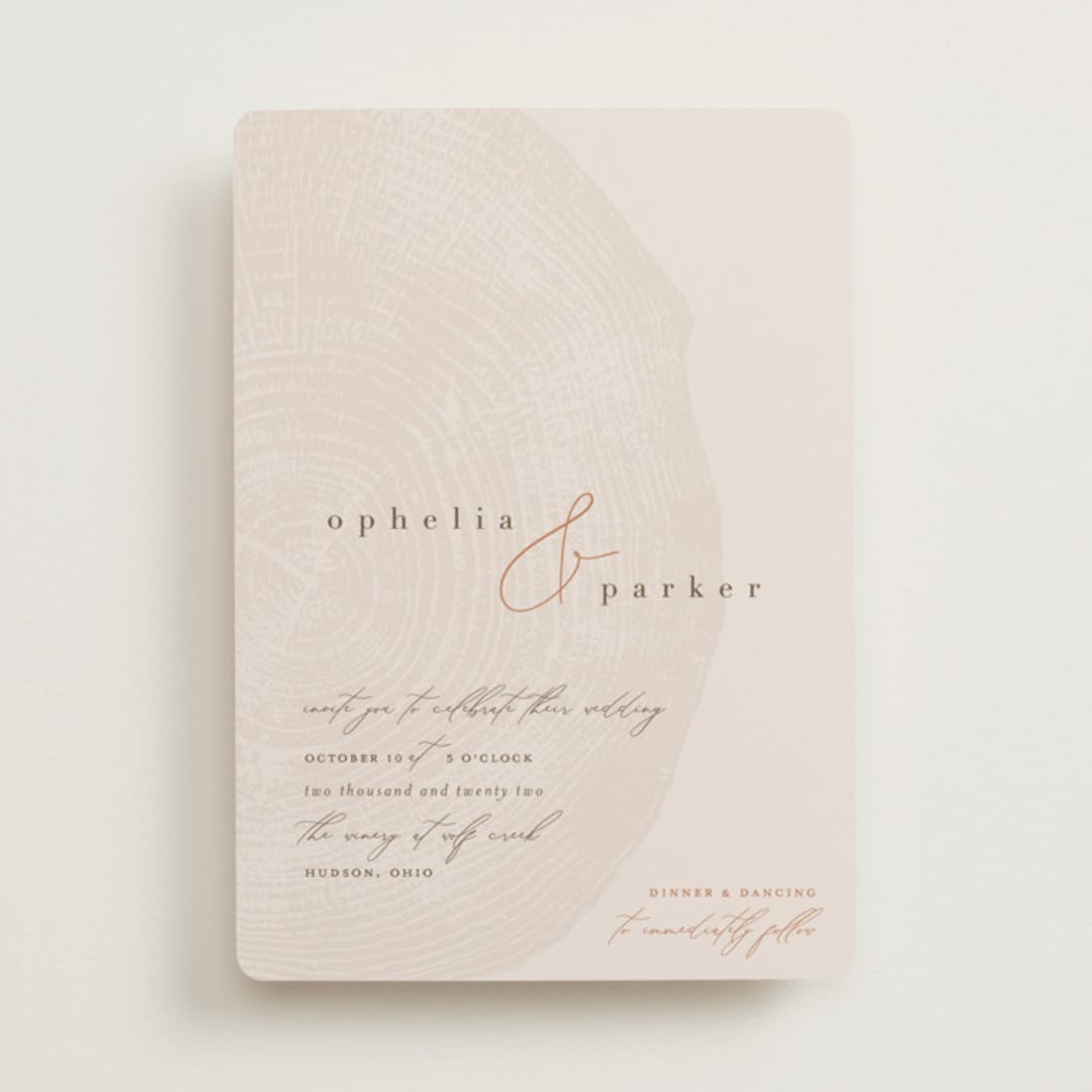 "a hundred years" - Wedding Invitations in Burnt Umber by Robin Ott - Front