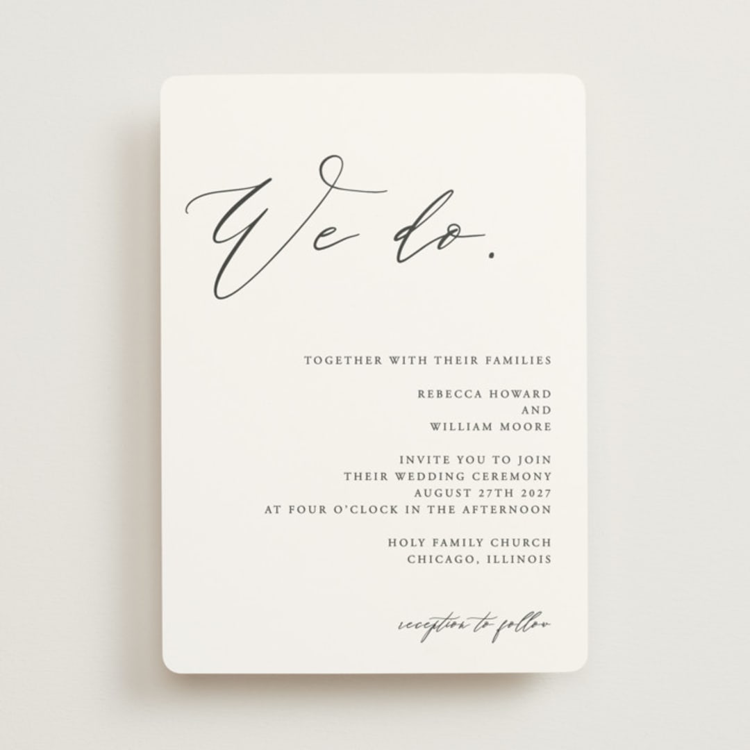 "We Do" - Wedding Invitations in Ink by lulu and isabelle - Front
