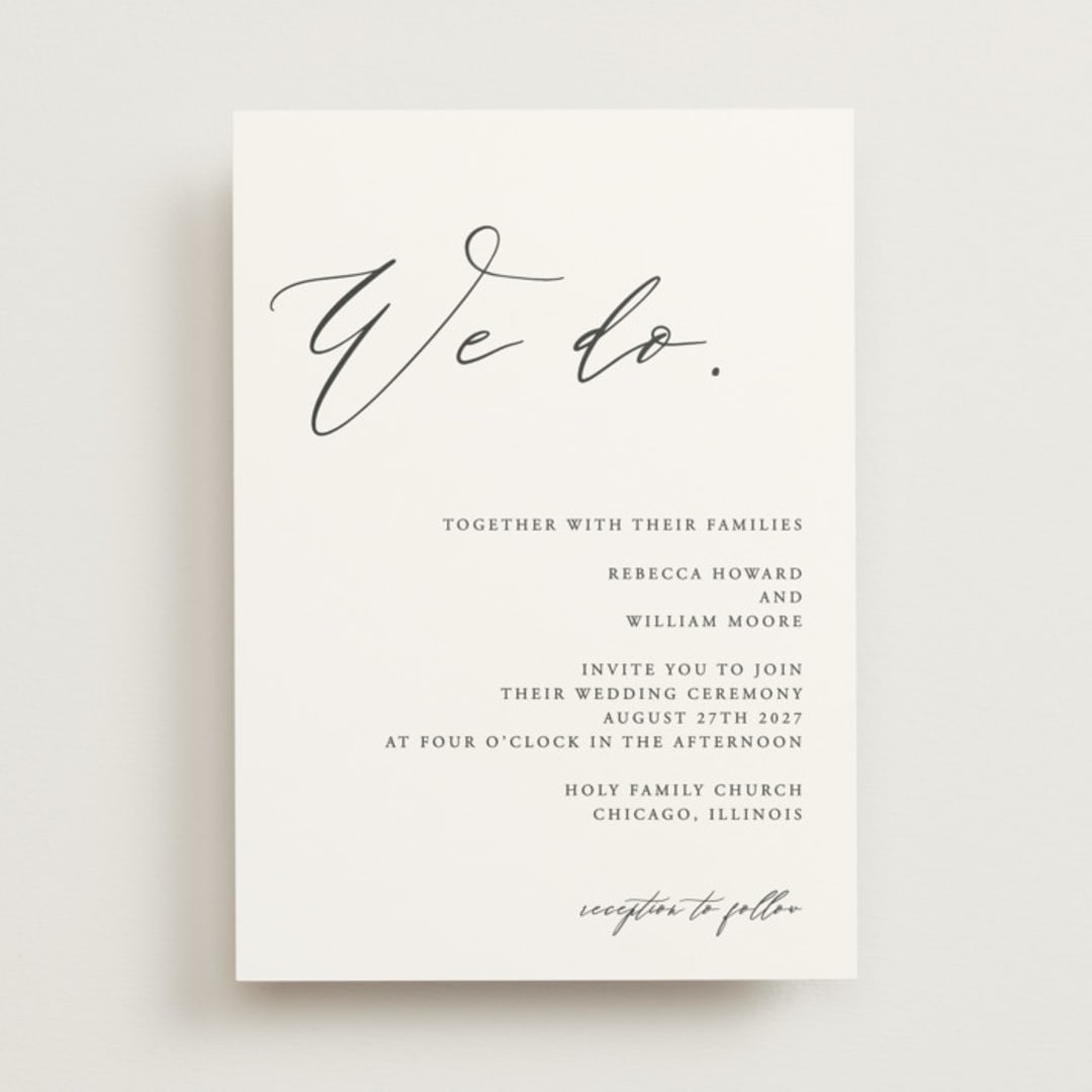 "We Do" - Wedding Invitations in Ink by lulu and isabelle - Front