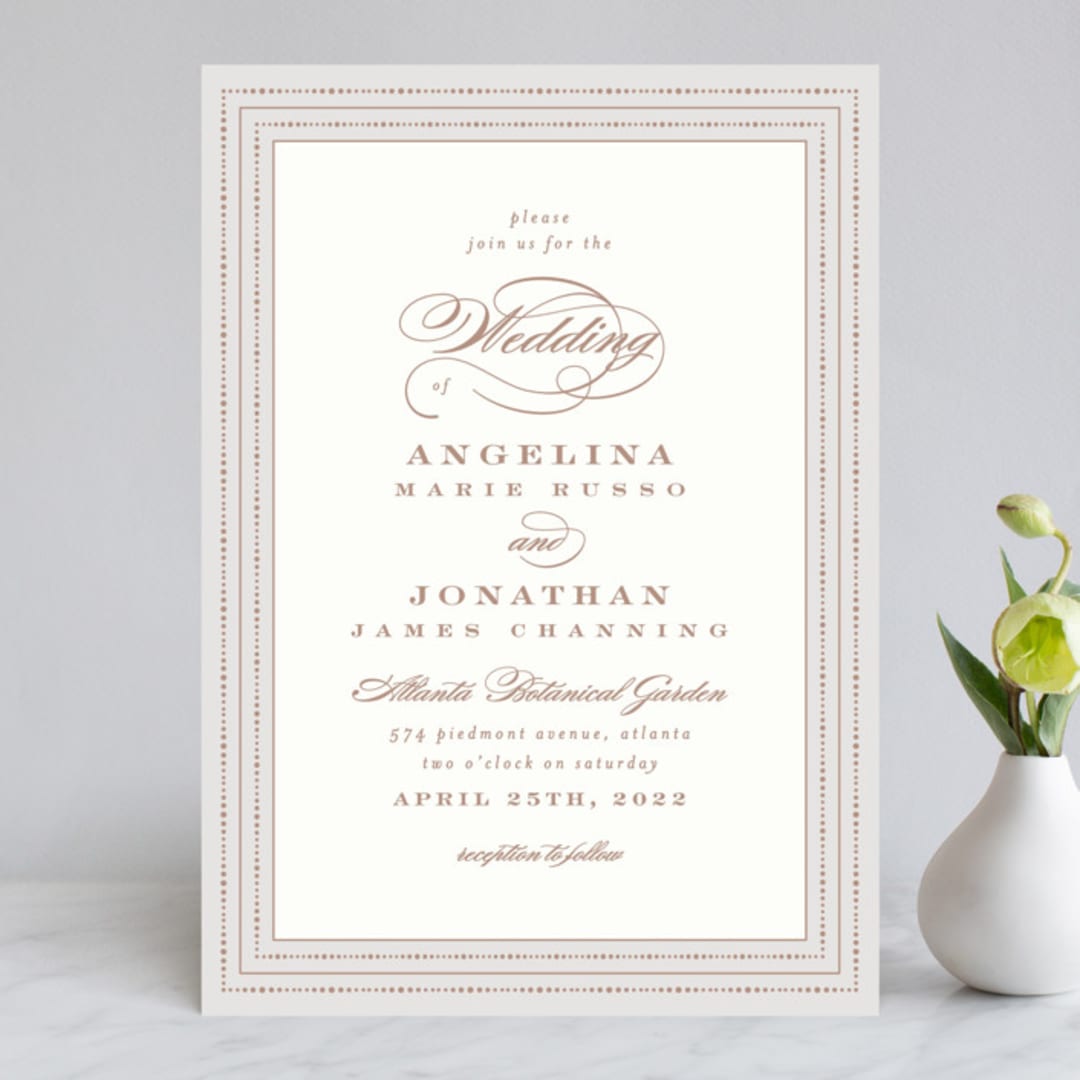 "Simply Grand" - Wedding Invitations in Dove by Hooray Creative - Front