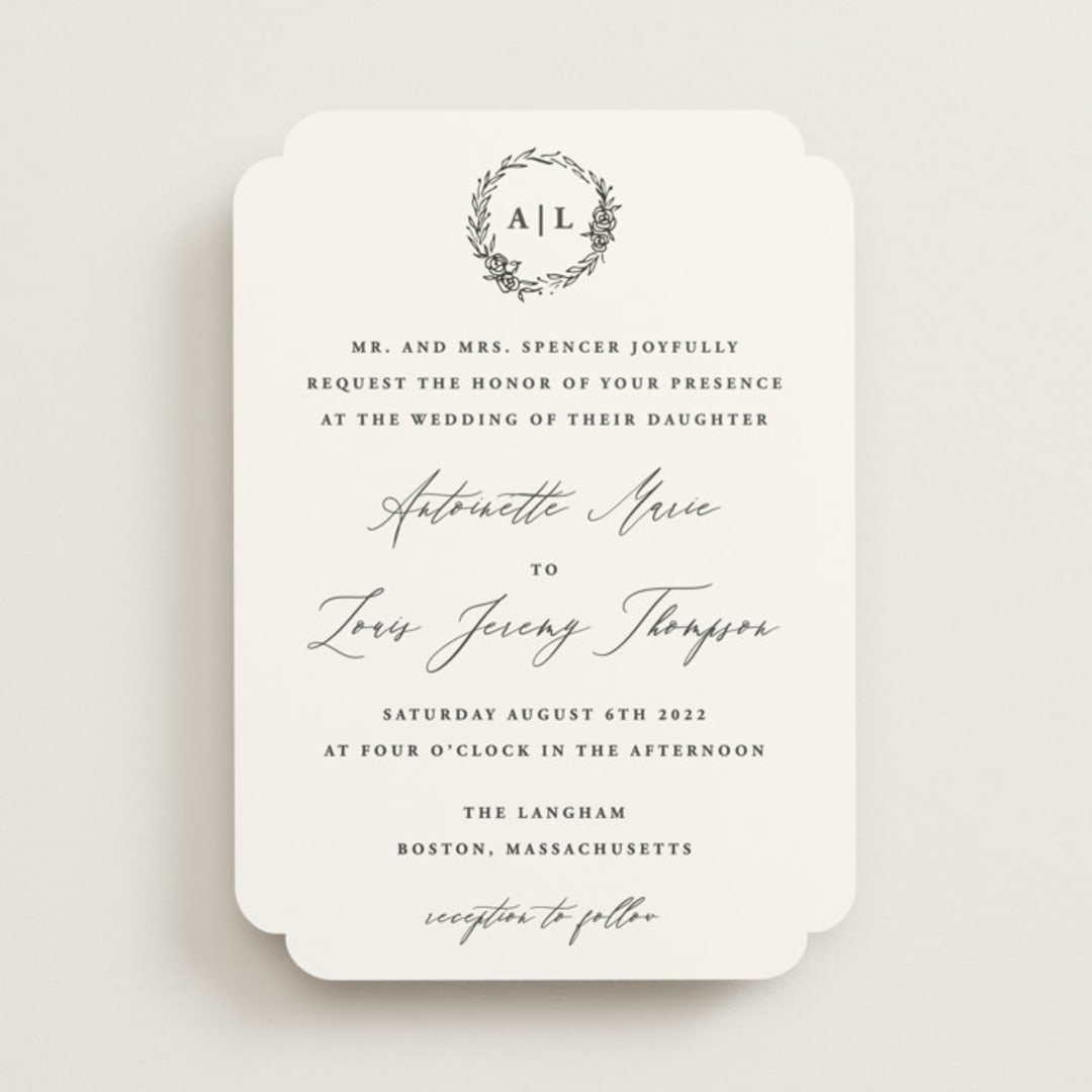 "Antoinette" - Wedding Invitations in Ivory by lulu and isabelle - Front
