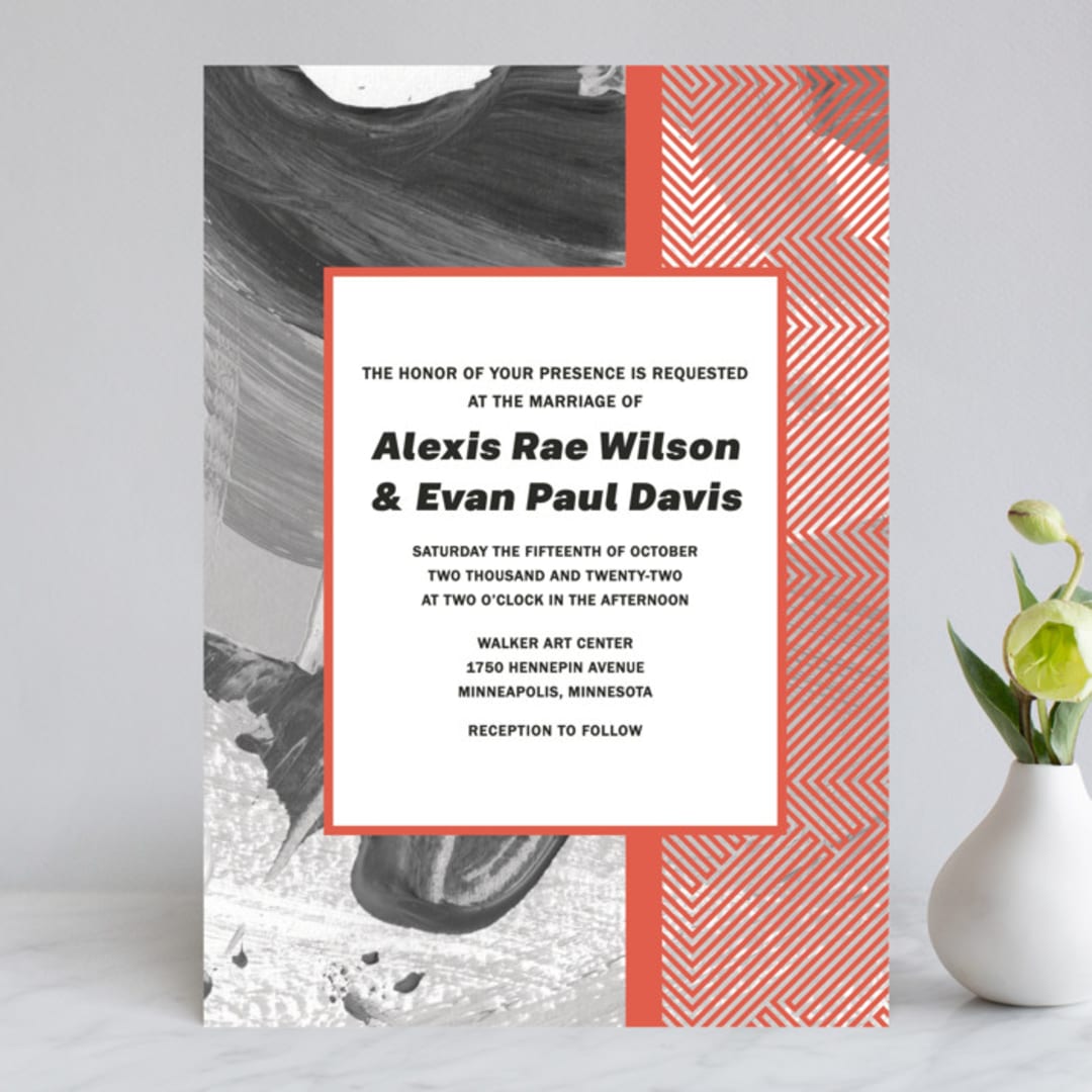 "Alexis" - Wedding Invitations in Coral by Calee A.H. Cecconi - Front