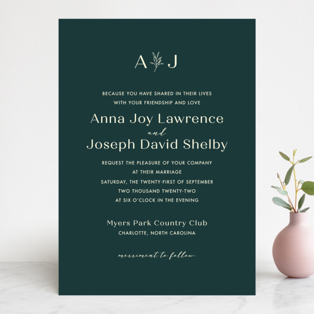 "Snippet" - Wedding Invitations in Pine by Sarah Brown - Front
