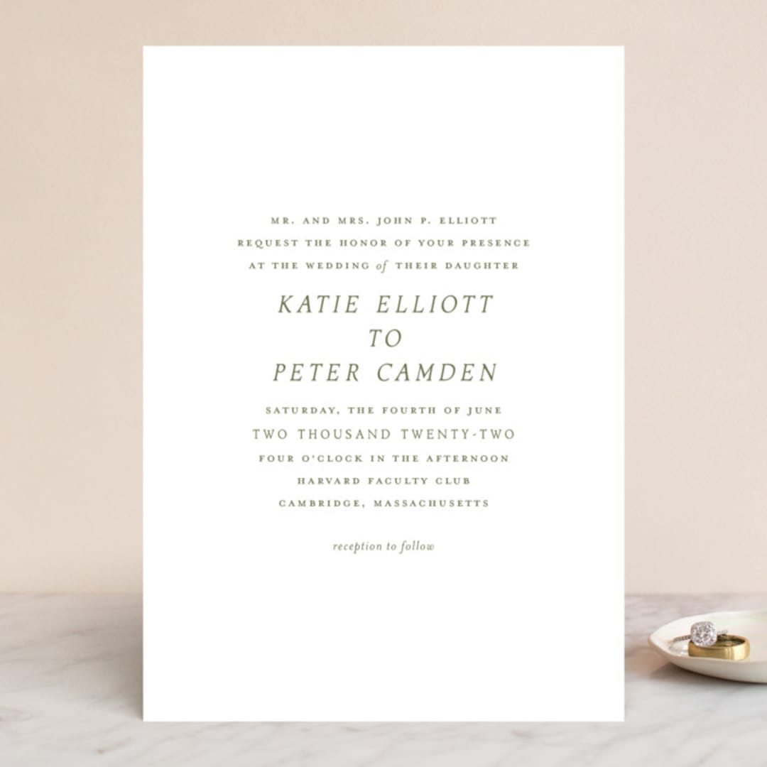 "New England" - Wedding Invitations in Fern by Megan Davis - Front