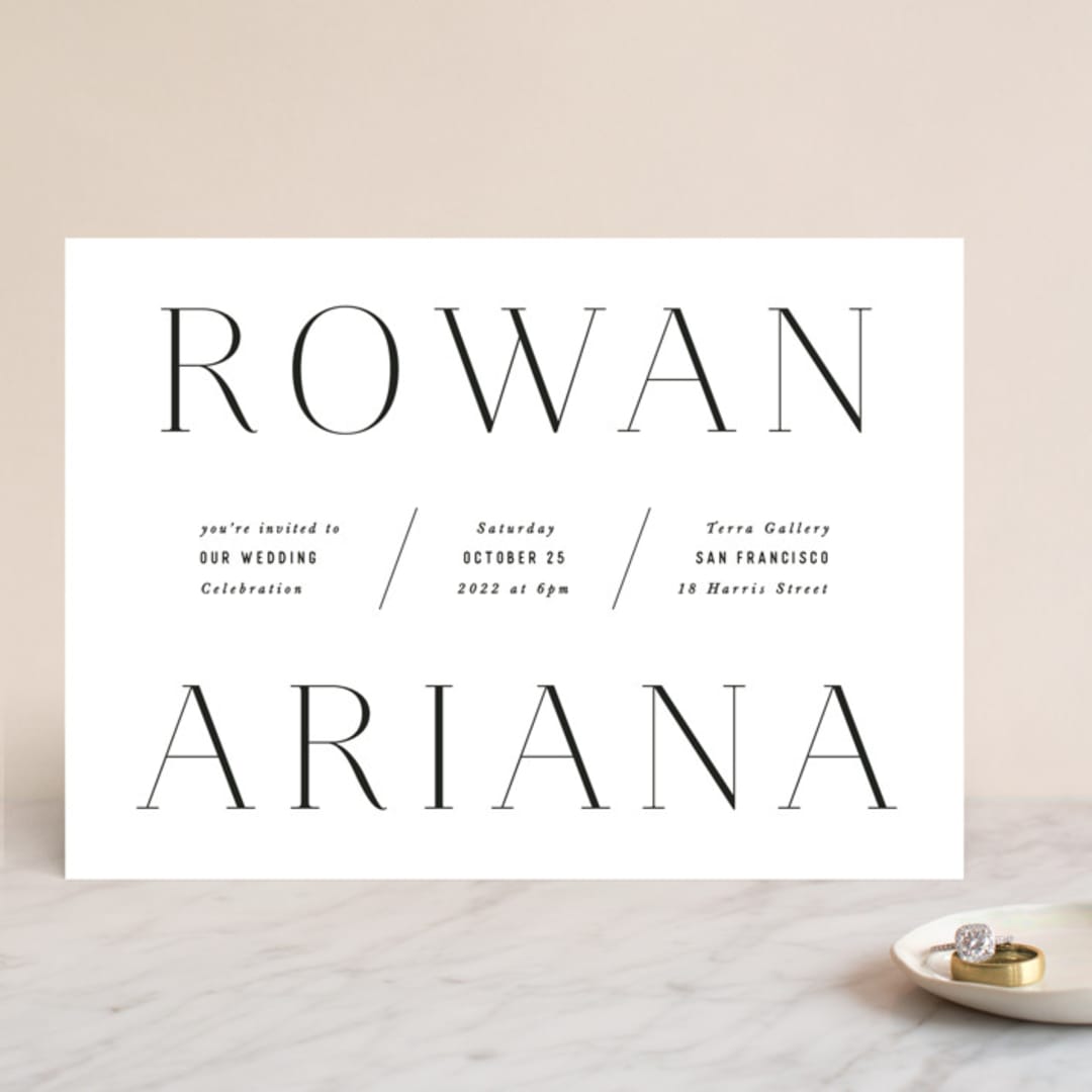 "Namely" - Wedding Invitations in Pearl by Hooray Creative - Front