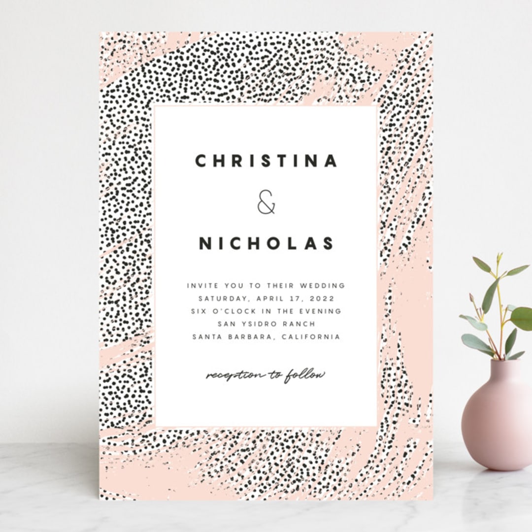 "Textured Dots" - Wedding Invitations in Blush by Emily Sabol Goss - Front