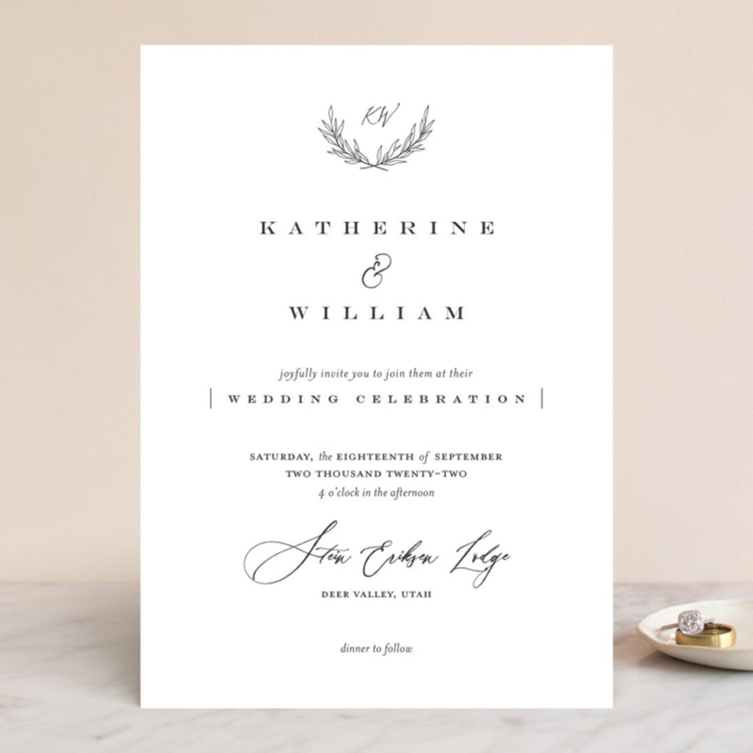 "Ridgeline" - Wedding Invitations in Ivory by Eric Clegg - Front