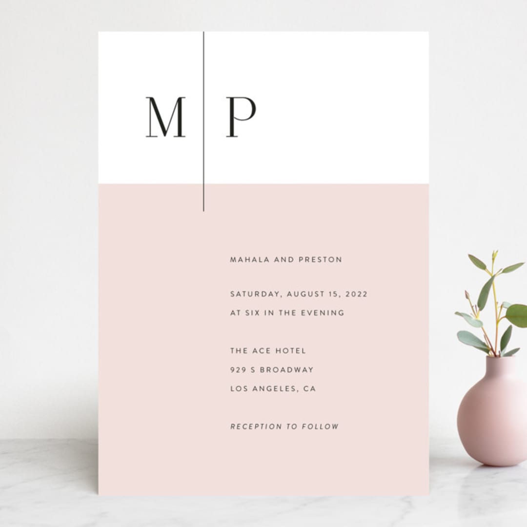 "The Ace" - Wedding Invitations in Petal by Rochelle Renee - Front