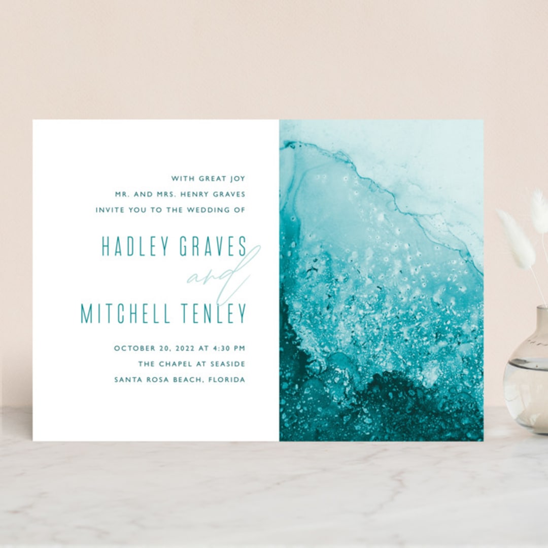 "New Wave" - Wedding Invitations in Marine by Kaydi Bishop - Front