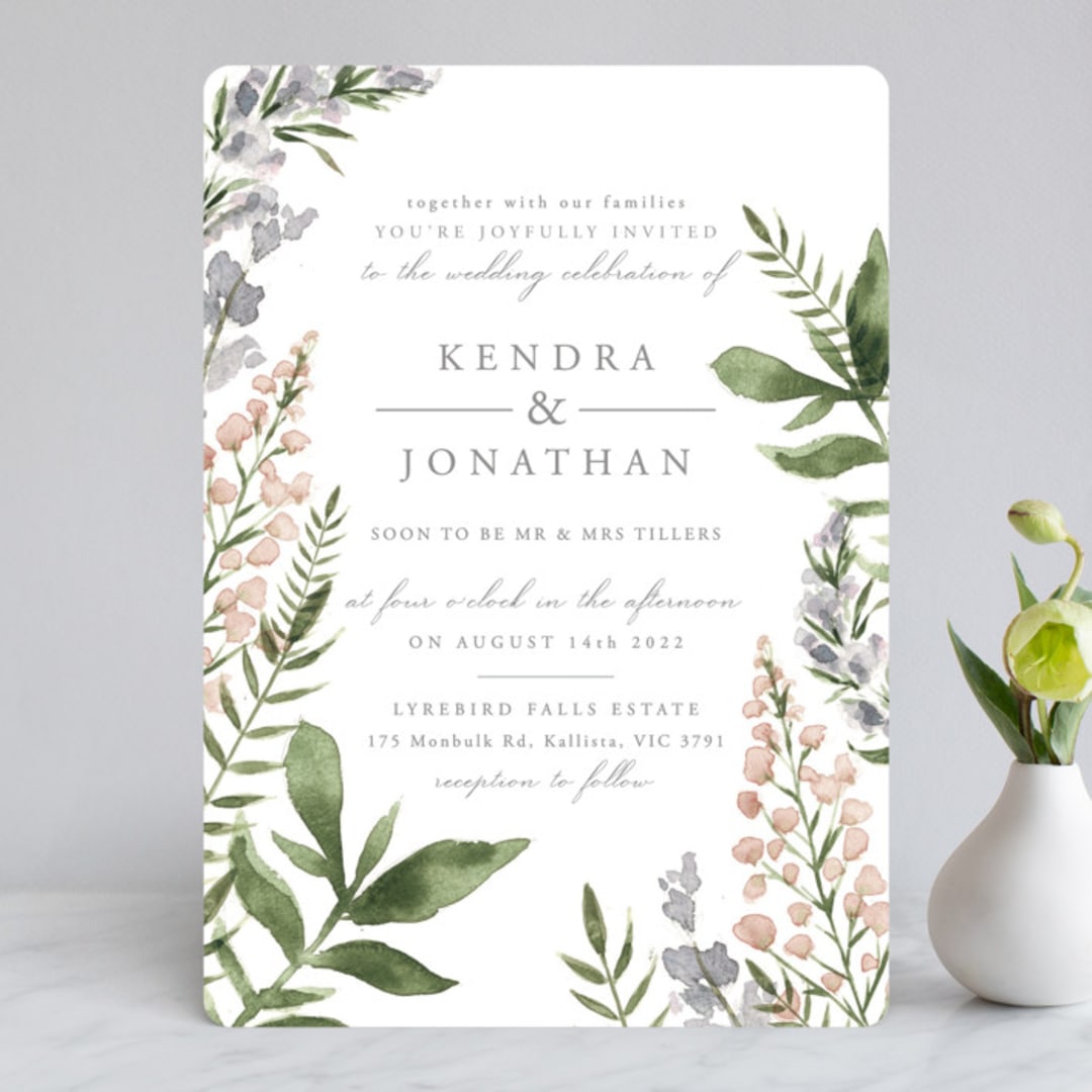 "Spring Wildflowers" - Wedding Invitations in Garden by Christie Elise - Front