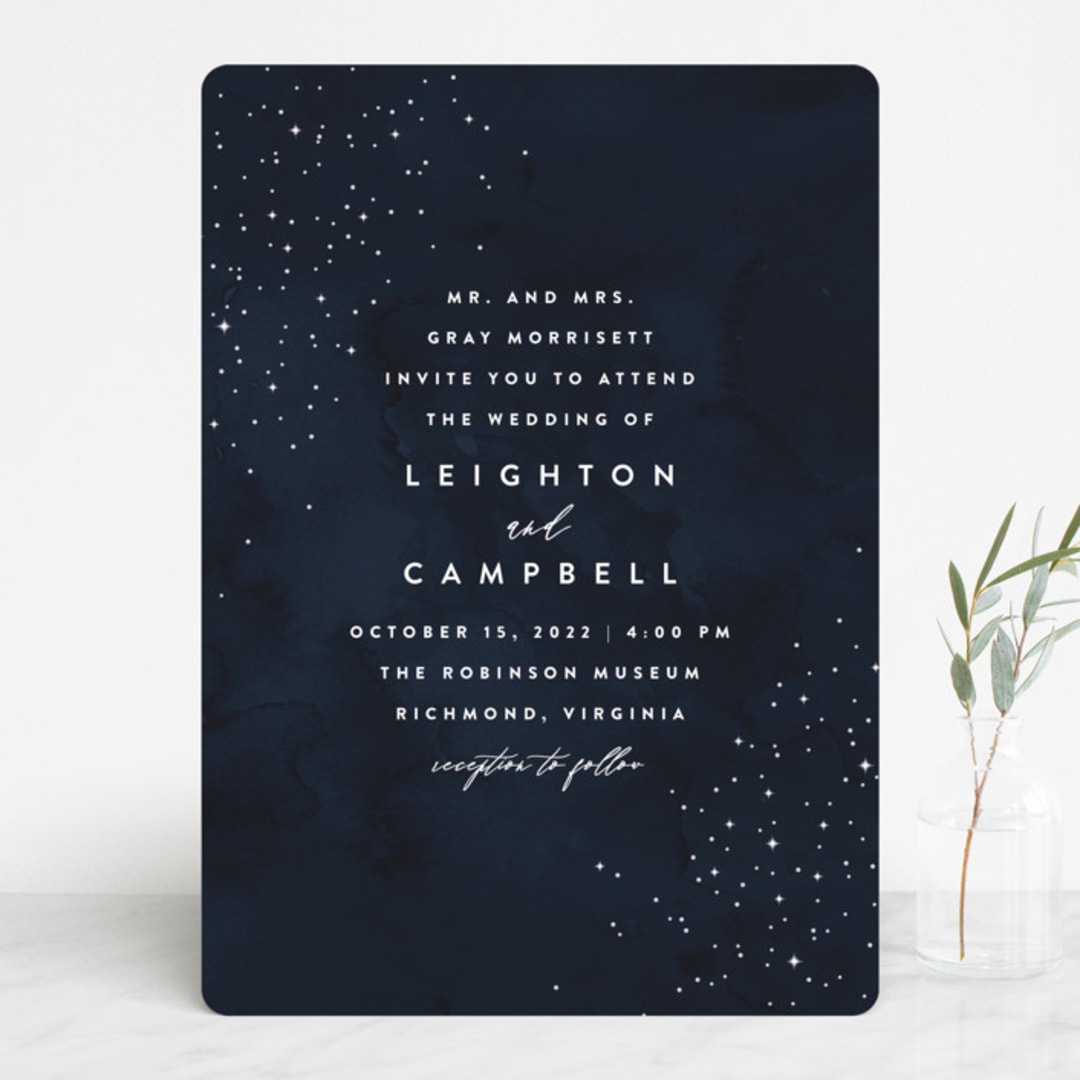 "Celestial" - Wedding Invitations in Night Sky by Carly Reed Walker - Front