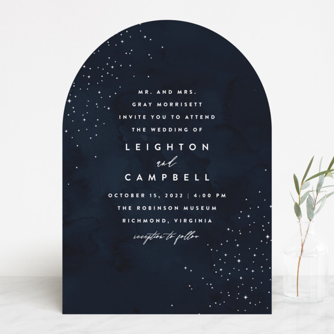 "Celestial" - Wedding Invitations in Night Sky by Carly Reed Walker - Front