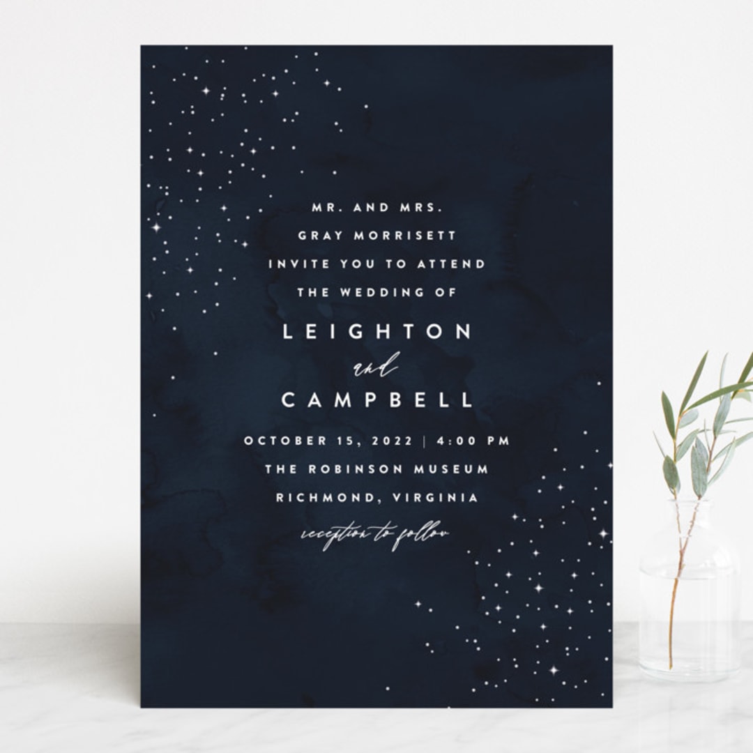 "Celestial" - Wedding Invitations in Night Sky by Carly Reed Walker - Front