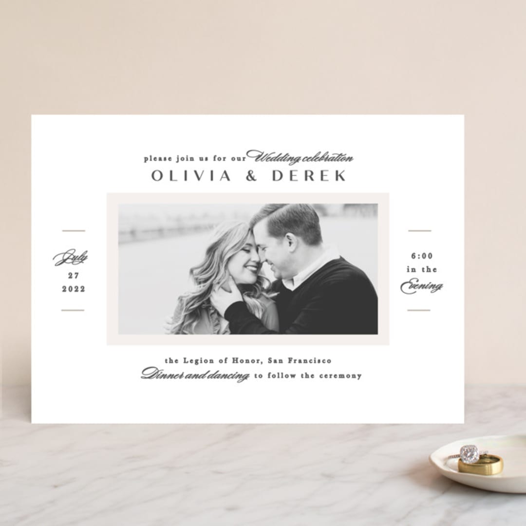 "Photographed" - Wedding Invitations in Ecru by Creo Study - Front