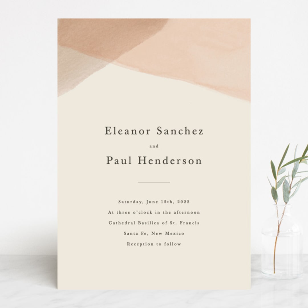 "Desert Wash" - Wedding Invitations in Peach by Amy Kross - Front