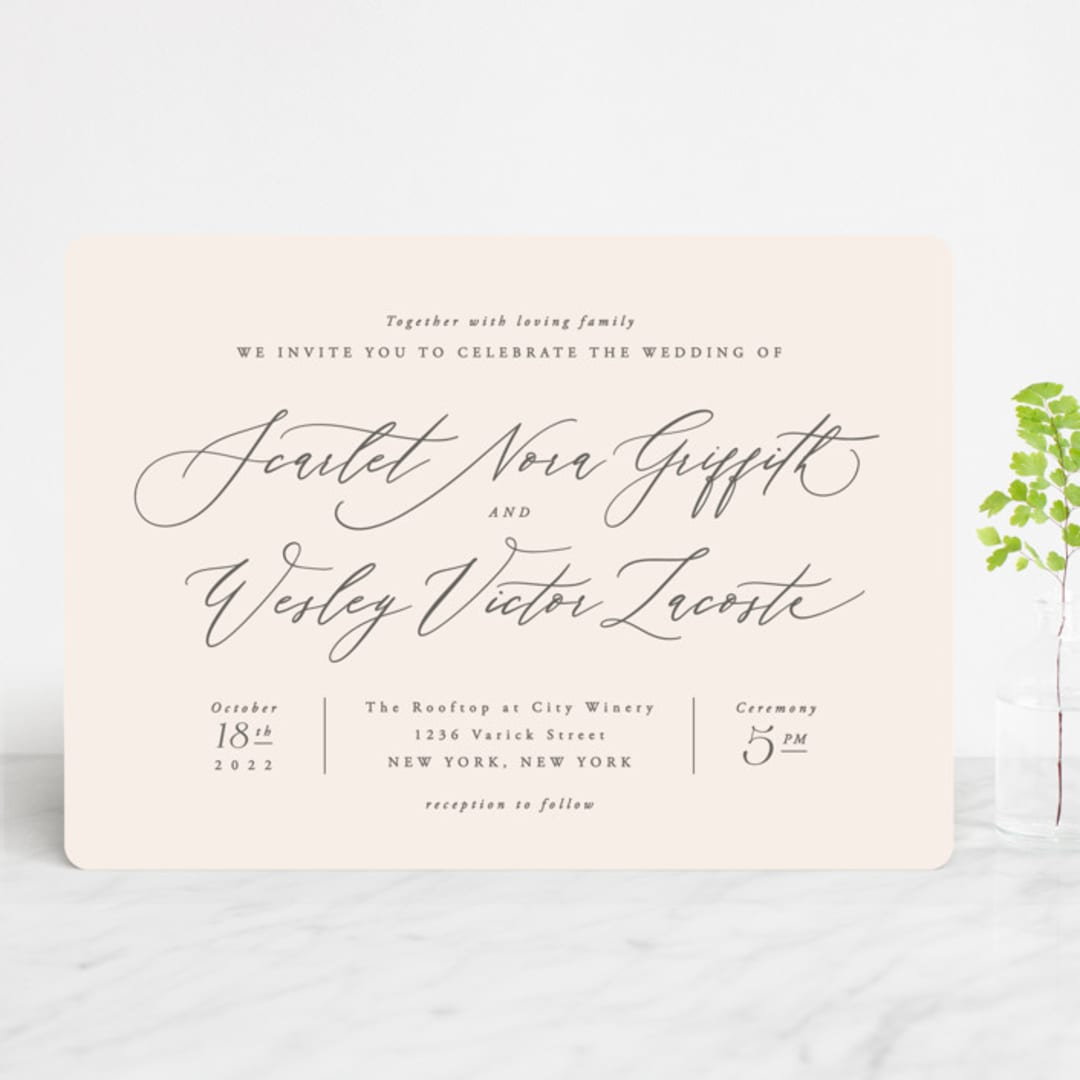"Scarlet" - Wedding Invitations in Blush by Hooray Creative - Front