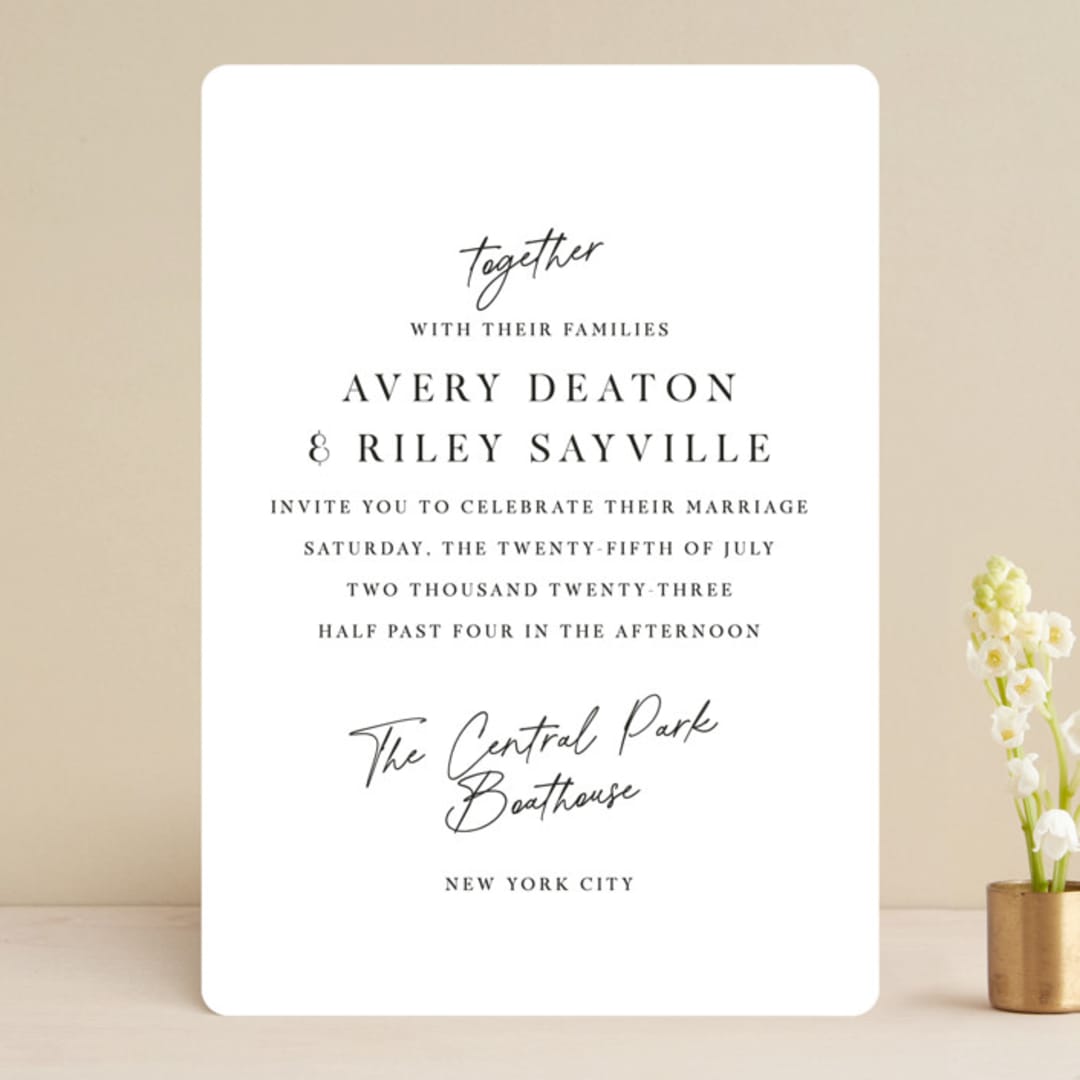 "Composure" - Wedding Invitations in Tuxedo by Jackie Mangiolino - Front