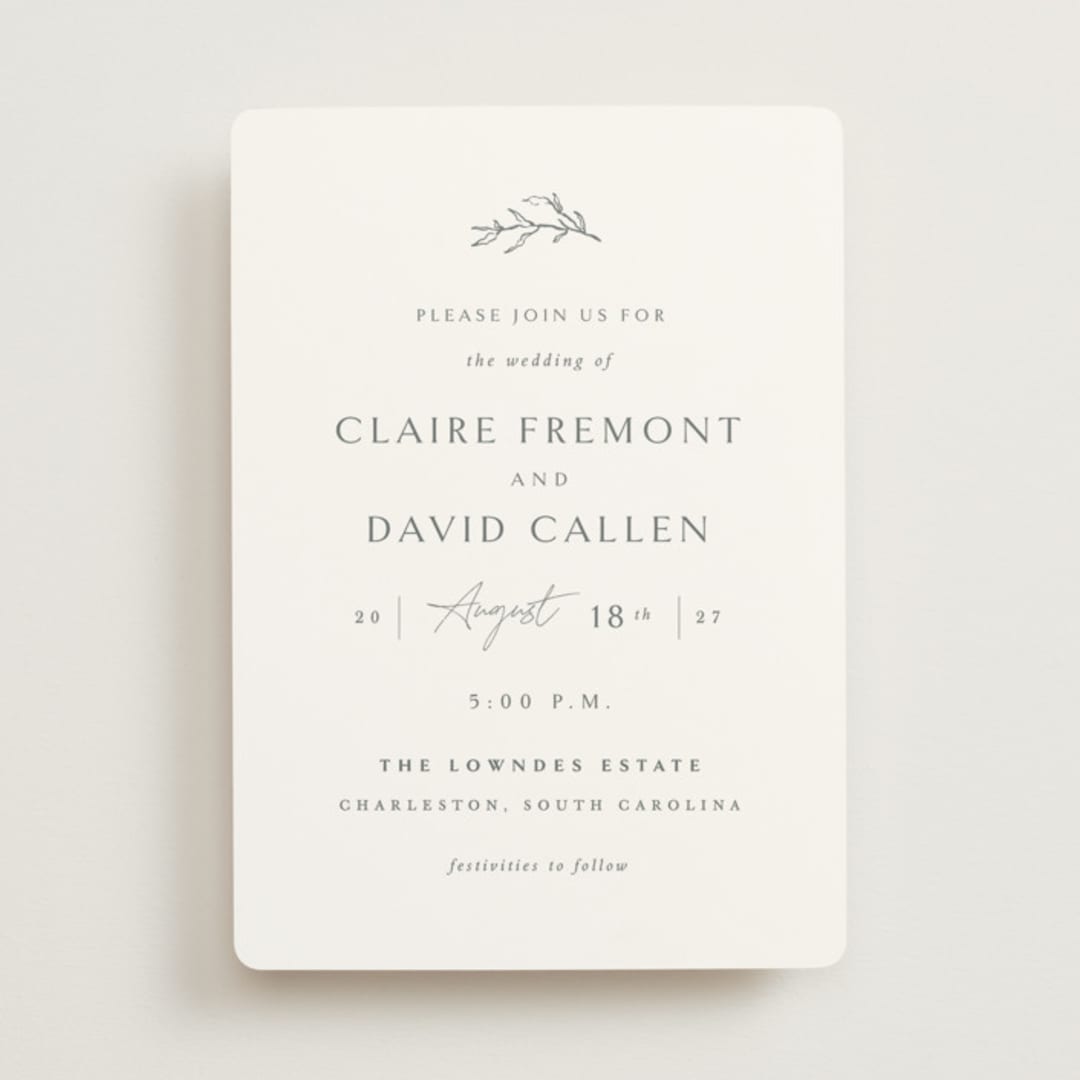 "Sketch" - Wedding Invitations in Cloud by Sara Hicks Malone - Front