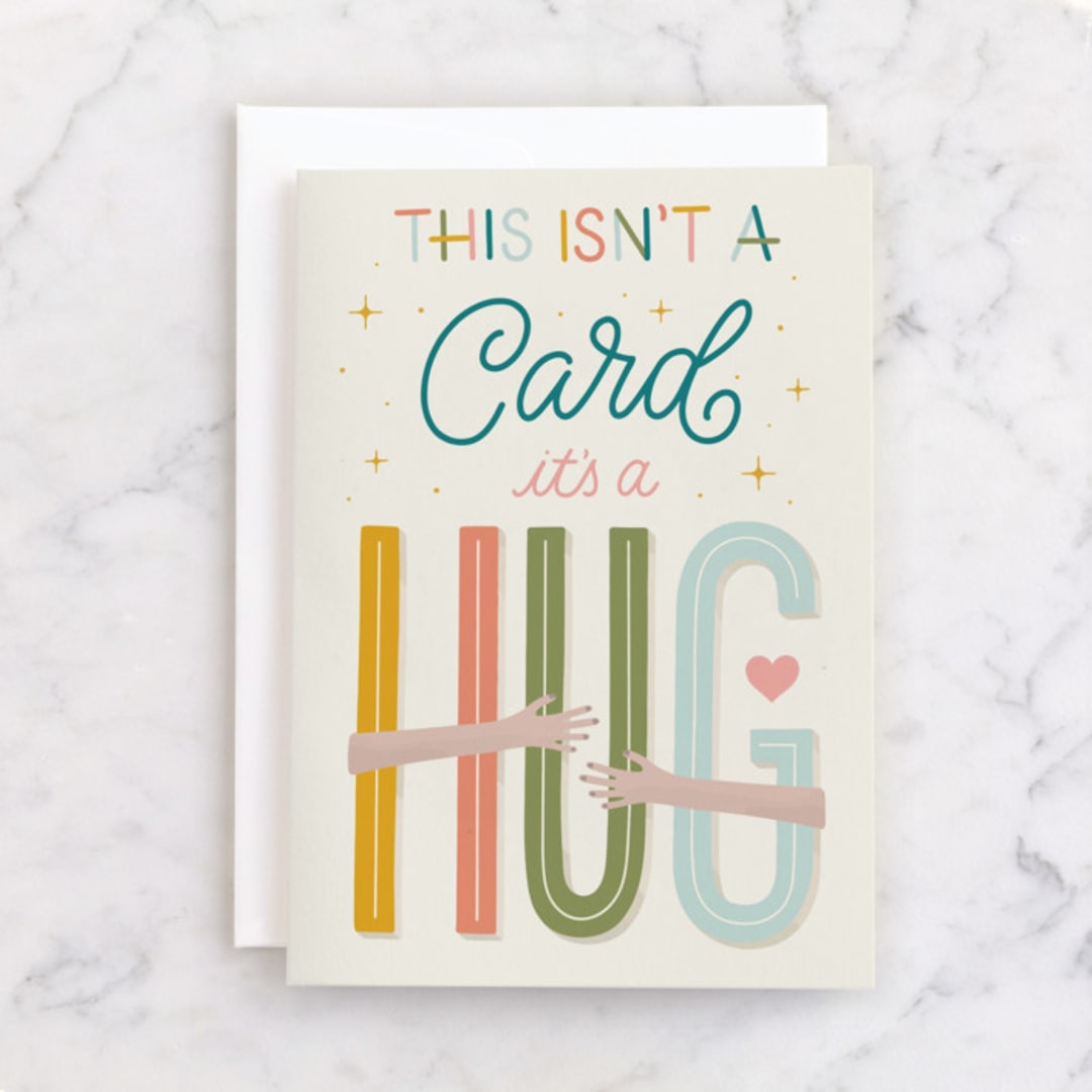 "a Hug for You" - Single Greeting Cards in Tangerine by Everyday Hooray - Front
