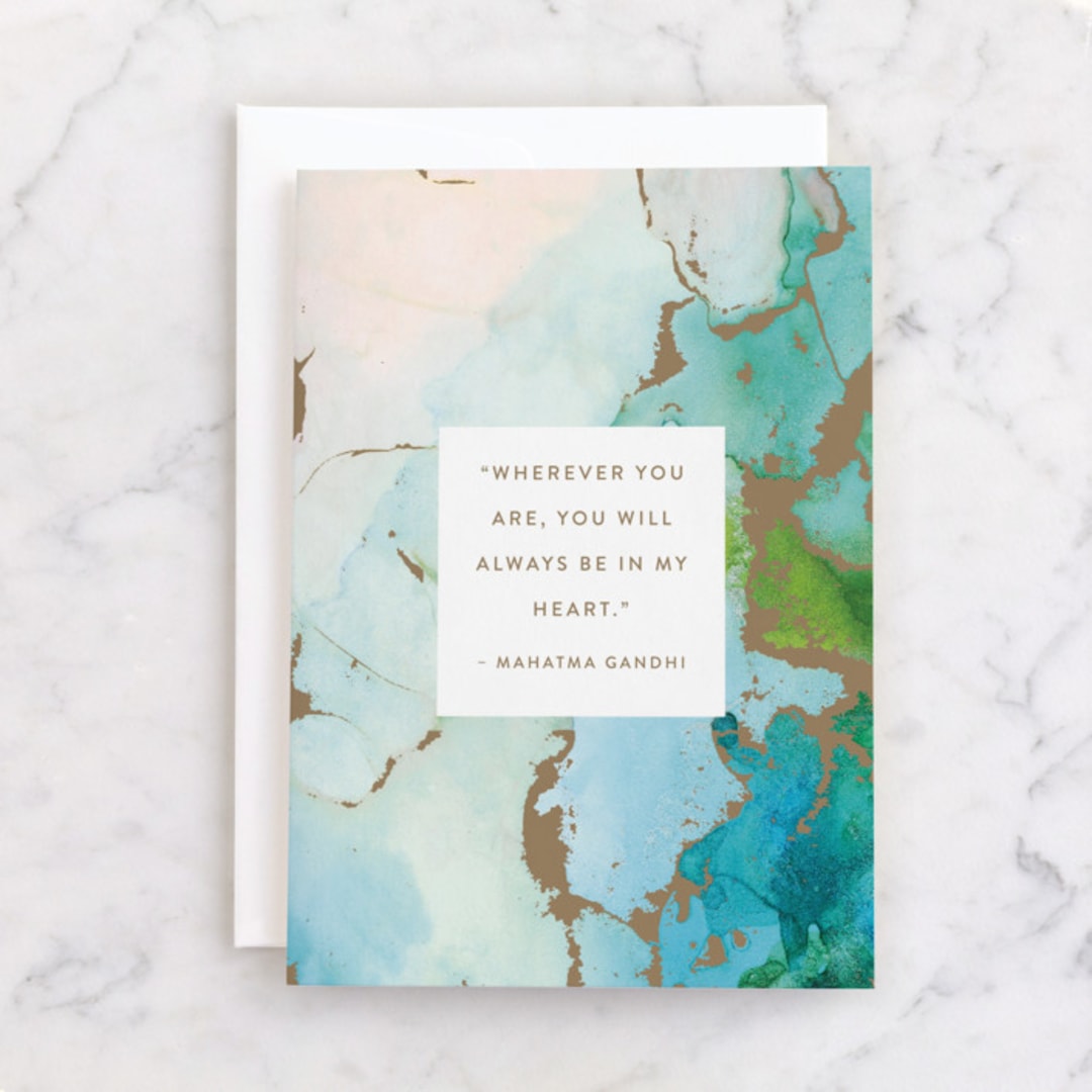 "Inky" - Single Greeting Cards in Ocean by AK Graphics - Front
