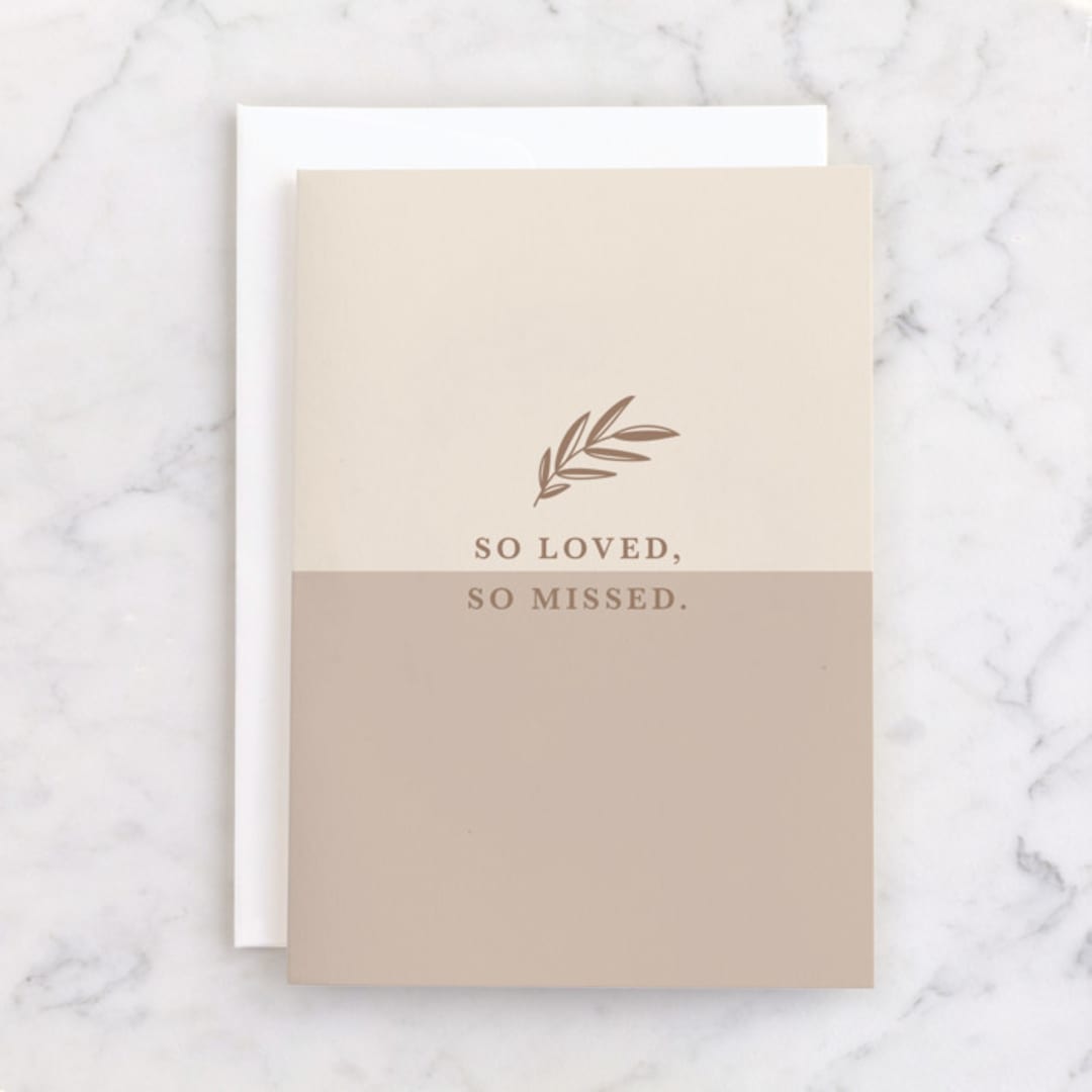 "So Loved" - Single Greeting Cards in Beige by Olivia Raufman - Front