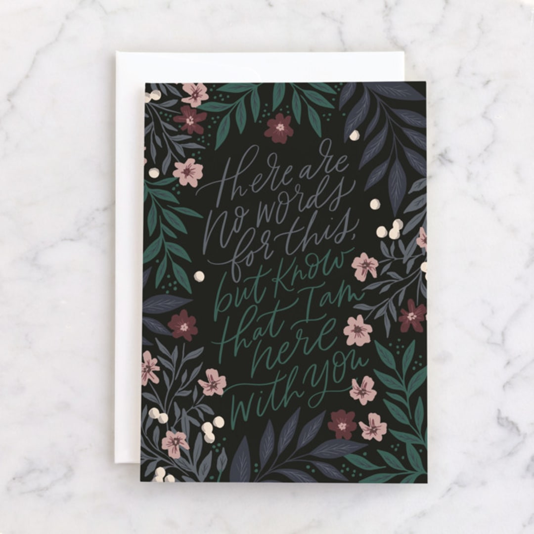 "Here with you florals" - Single Greeting Cards in Midnight by Alethea and Ruth - Front