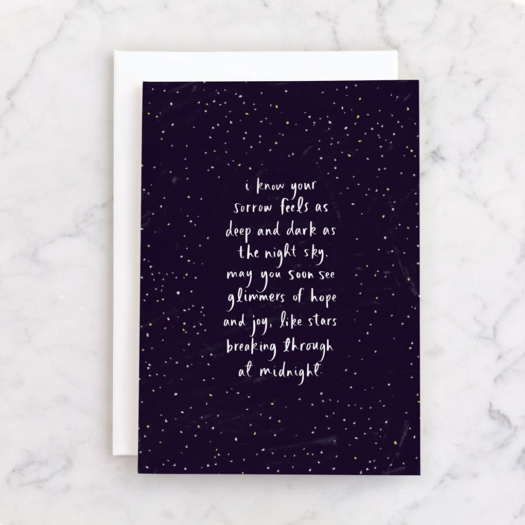 "Glimmers" - Single Greeting Cards in Midnight by Chelsea Petaja - Front