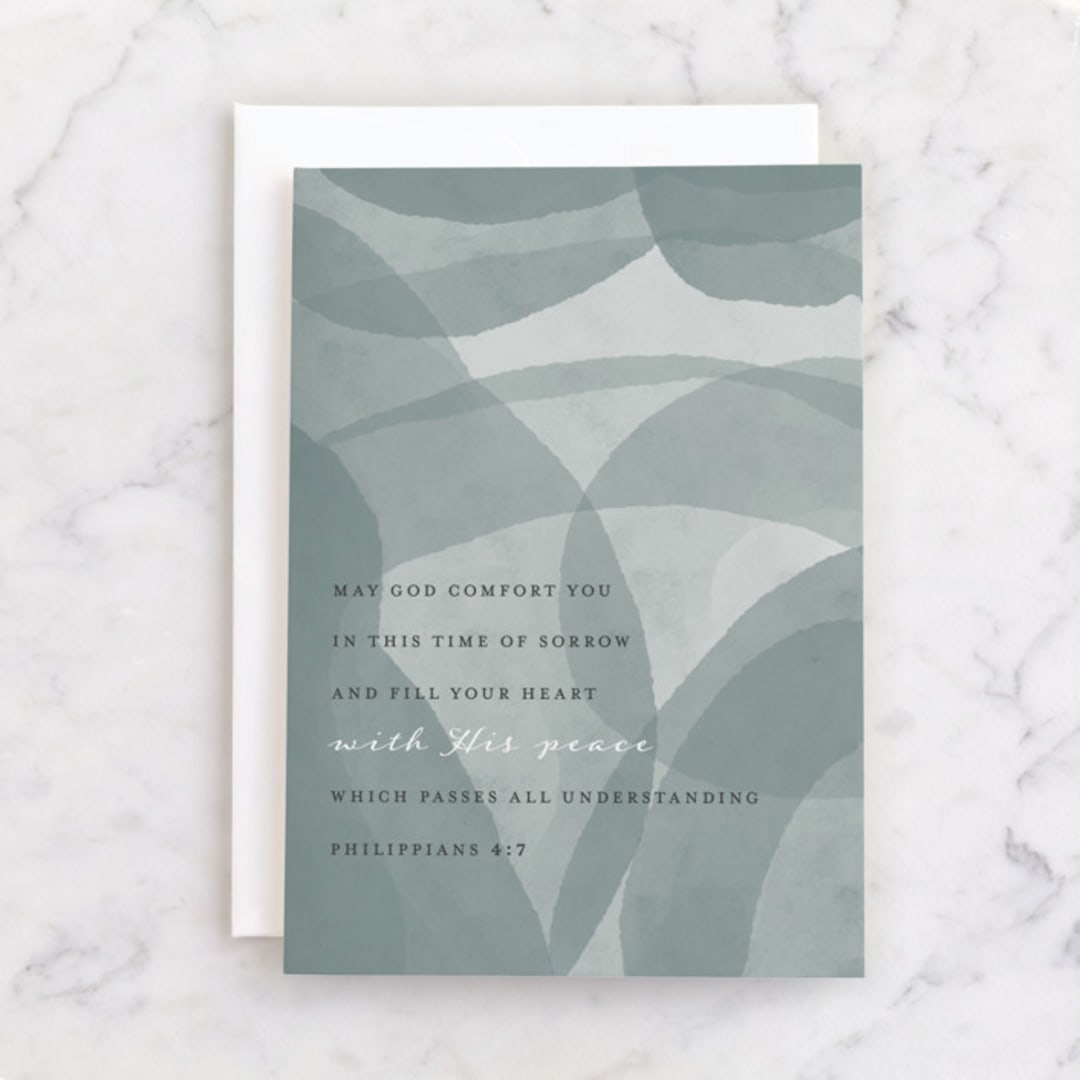 "Modern Sympathy" - Single Greeting Cards in Slate by Courtney Crane - Front