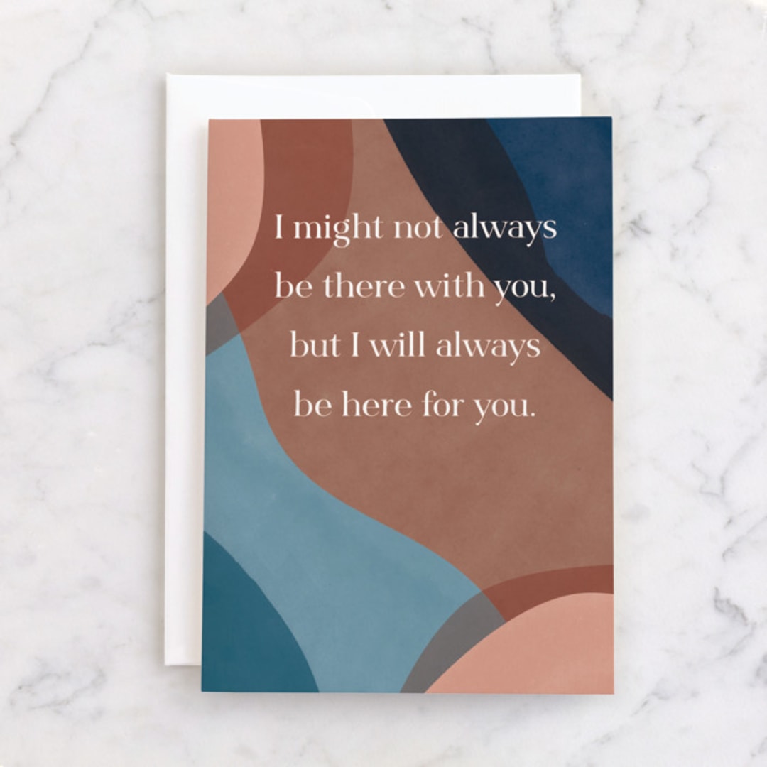 "Here for you" - Single Greeting Cards in Copper by Pixel and Hank - Front