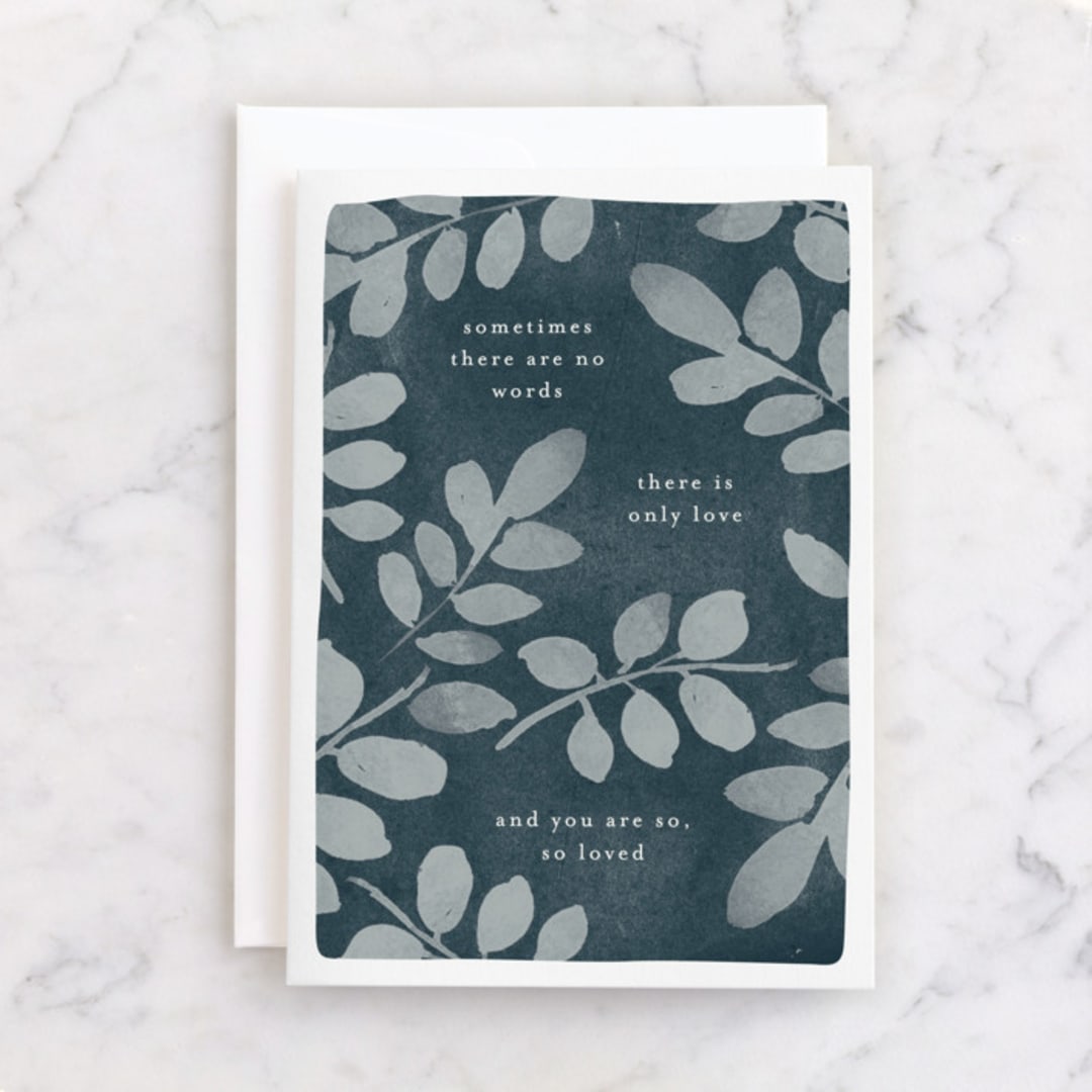 "Only Love" - Single Greeting Cards in Midnight by Robert and Stella - Front