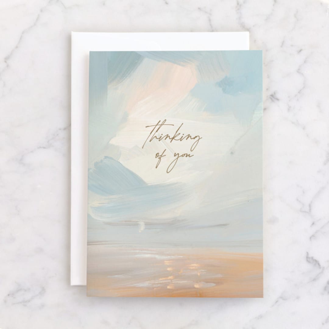 "Sea Change" - Single Greeting Cards in Sky by Lindsay Megahed - Front