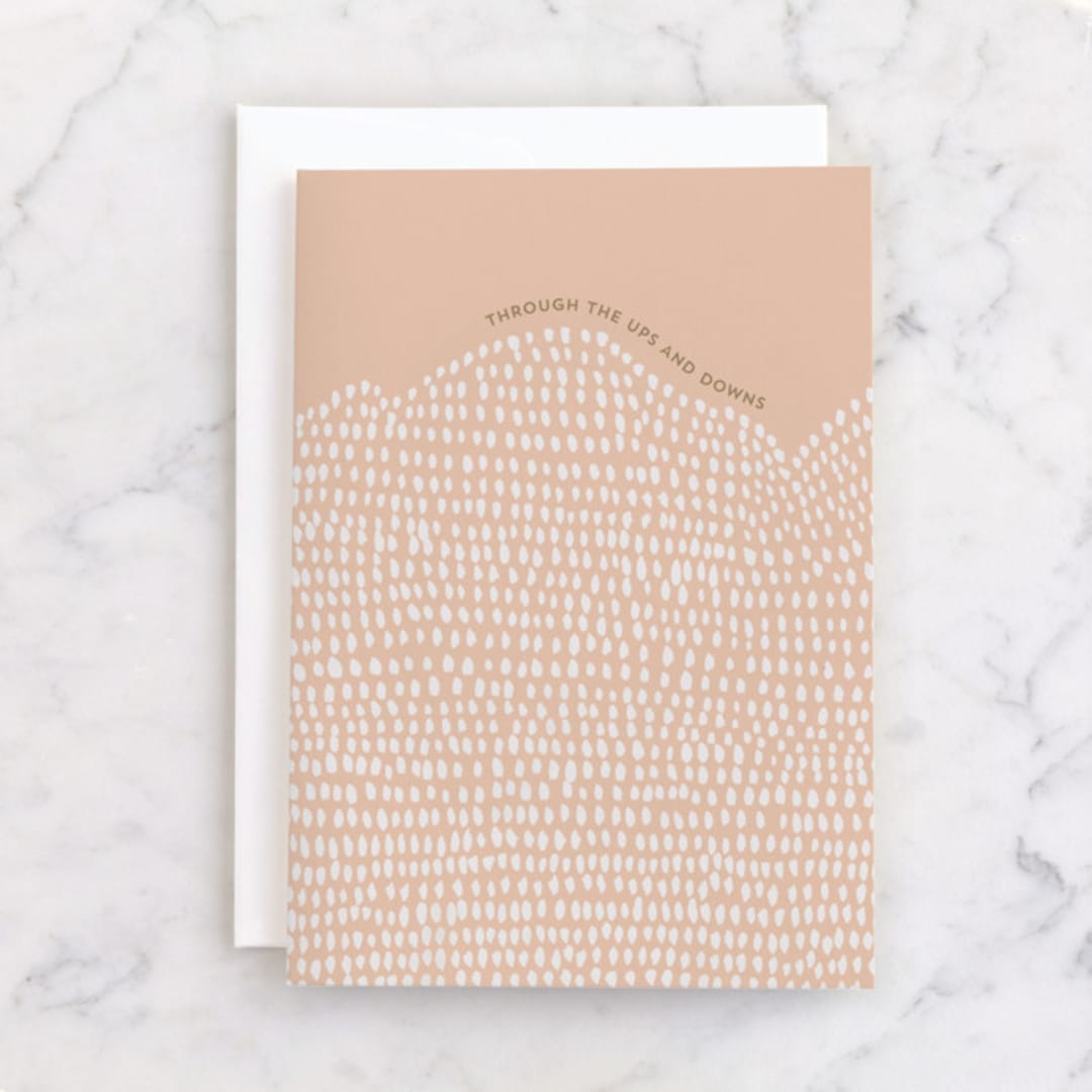 "Ups and Downs" - Single Greeting Cards in Blush by Pati Cascino - Front