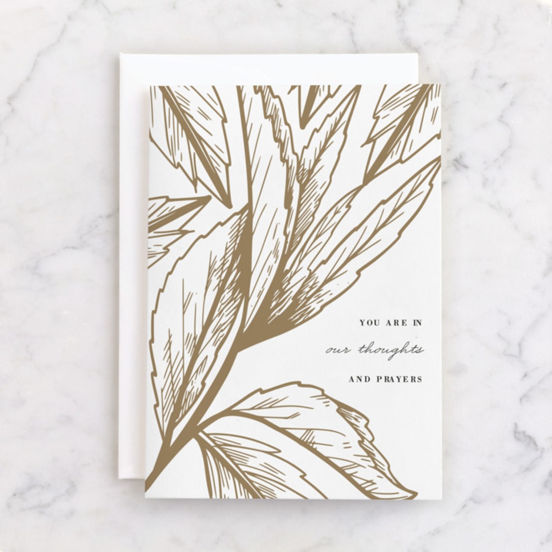"Gilded Thoughts" - Single Greeting Cards in Snow by Oma N. Ramkhelawan - Front