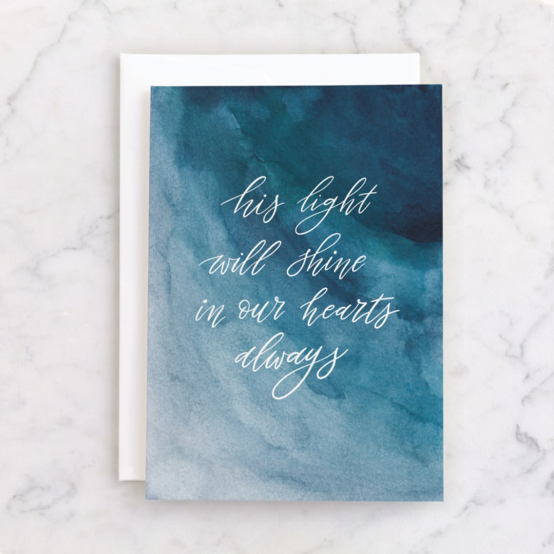 "Soul shine" - Single Greeting Cards in Ocean by Yuliya Evseeva - Front