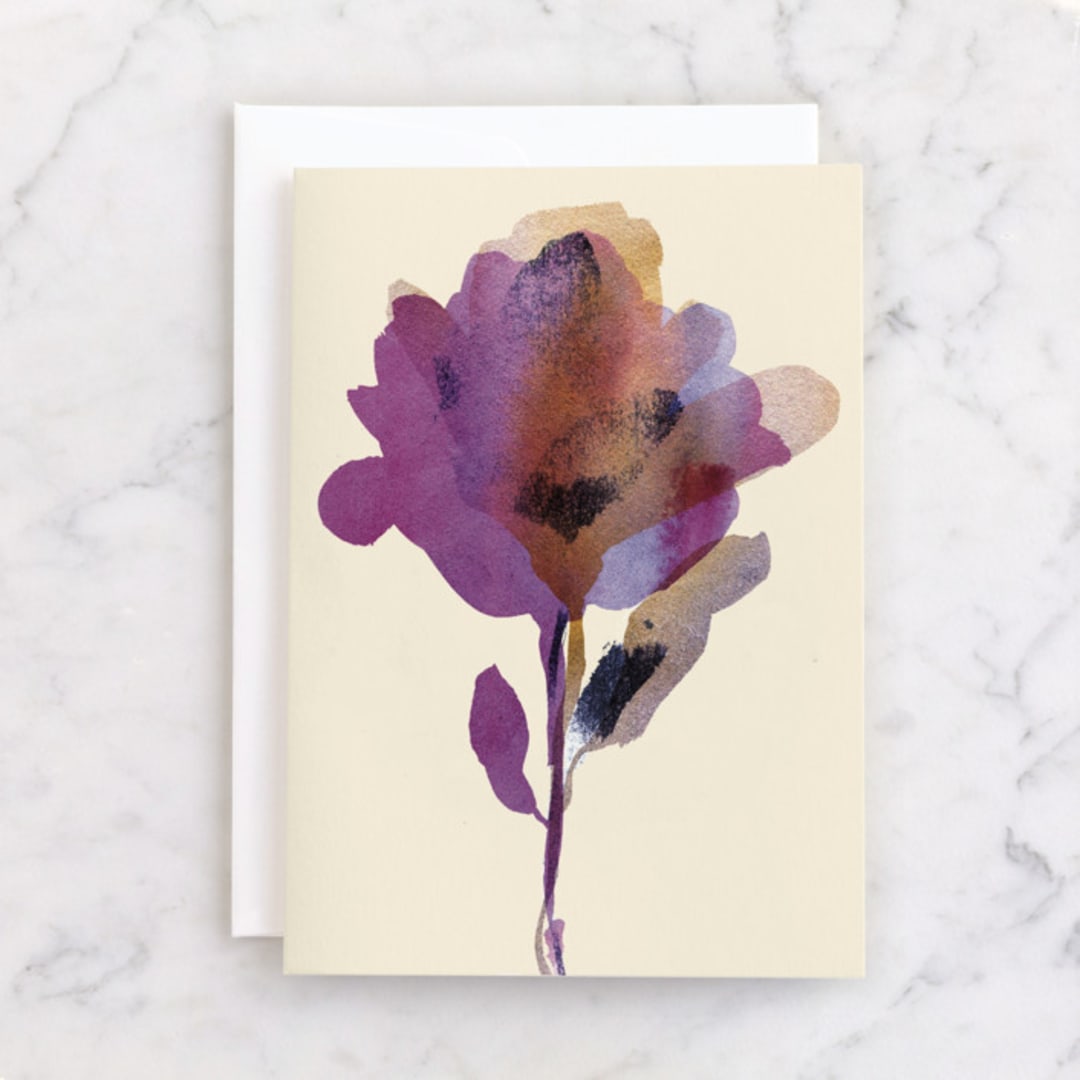 "Elegant flower" - Single Greeting Cards in Daisy by Alexandra Dzh - Front