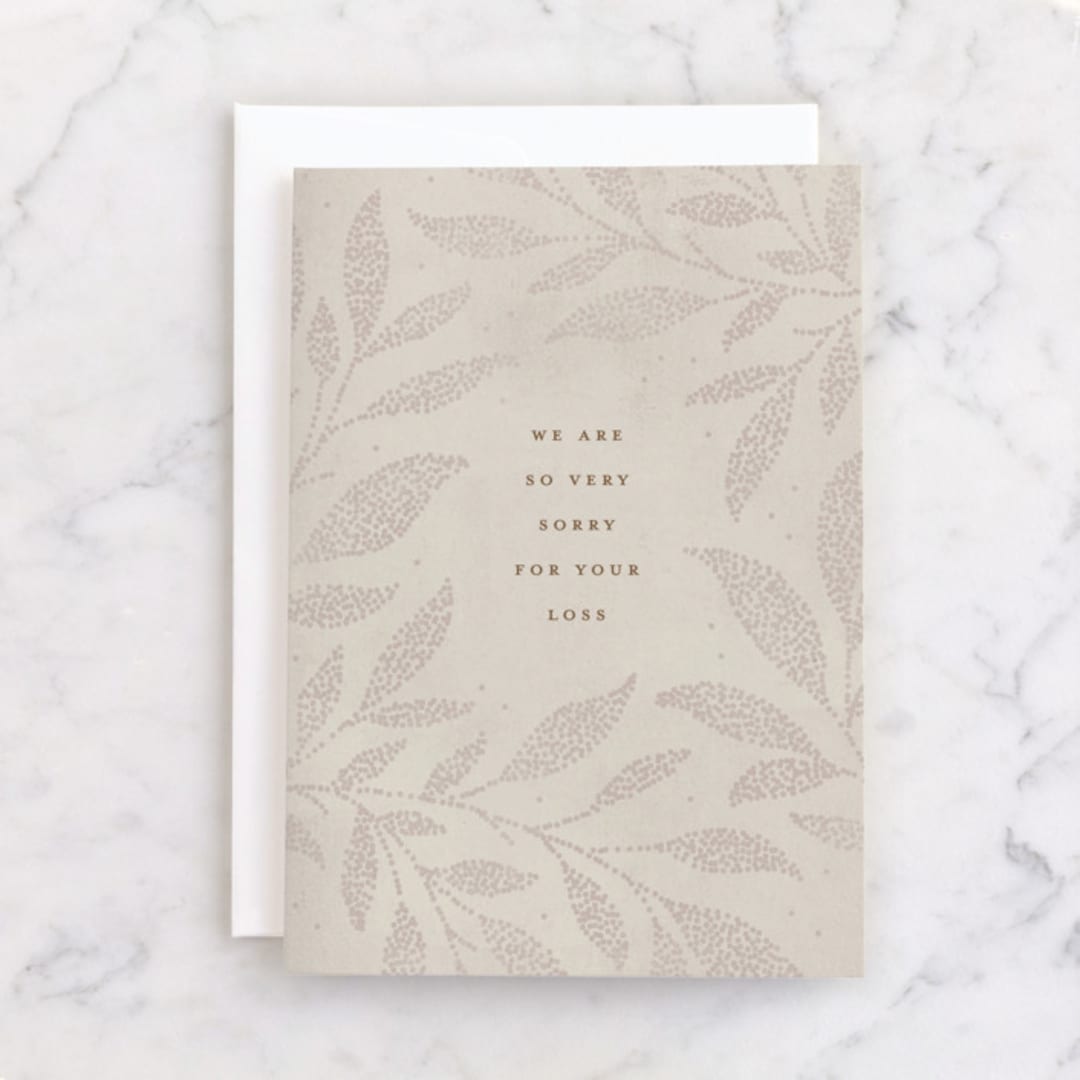 "Sympathy and Loss" - Single Greeting Cards in Taupe by Michelle Taylor - Front