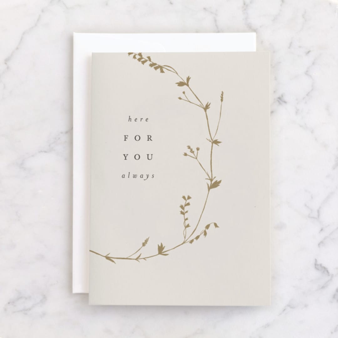 "here always" - Single Greeting Cards in Champagne by Amy Kross - Front