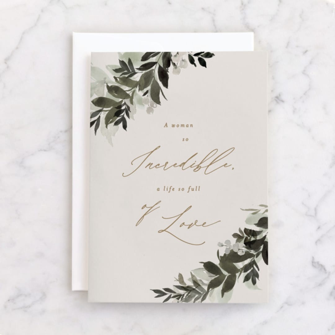 "draped" - Single Greeting Cards in Champagne by Everett Paper Goods - Front